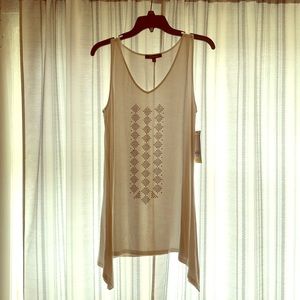 White, flowy, decorative tank top